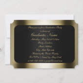 Black and Gold Frame Graduation Party Einladung (Rückseite)