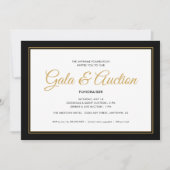 Black and Gold Gala Auktion und Fundraiser Einladung (Vorderseite)