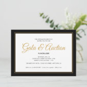 Black and Gold Gala Auktion und Fundraiser Einladung (Stehend Vorderseite)