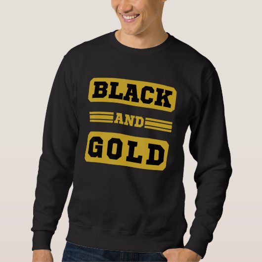 Black and Gold Game Day Group für High School Fox Sweatshirt (Vorderseite)