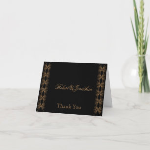 Black and Gold Gay Wedding Vielen Dank Dankeskarte