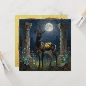 Black and Gold Gazelle | Blank Karte (Vorderseite/Rückseite Beispiel)