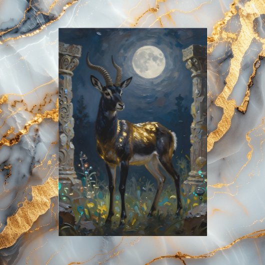 Black and Gold Gazelle Themed Happy Birthday  Karte