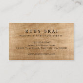 Black and Gold Gemstone Chic Business Card Visitenkarte (Rückseite)