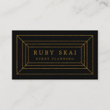 Black and Gold Gemstone Chic Business Card