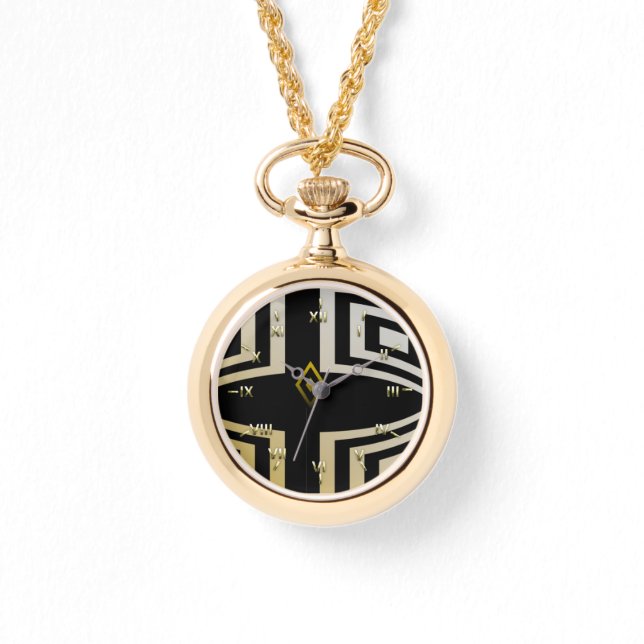 Black and Gold Geo Armbanduhr (Vorderseite)