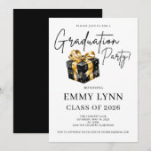 Black and Gold Gift Class of 2026 Graduation Party Einladung (Vorne/Hinten)