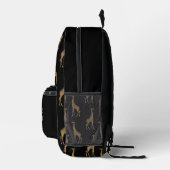 Black and Gold Giraffe Safari Bedruckter Rucksack (Rechts)