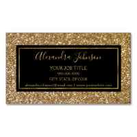 Black and Gold Girly Sparkle Glitzer Salon