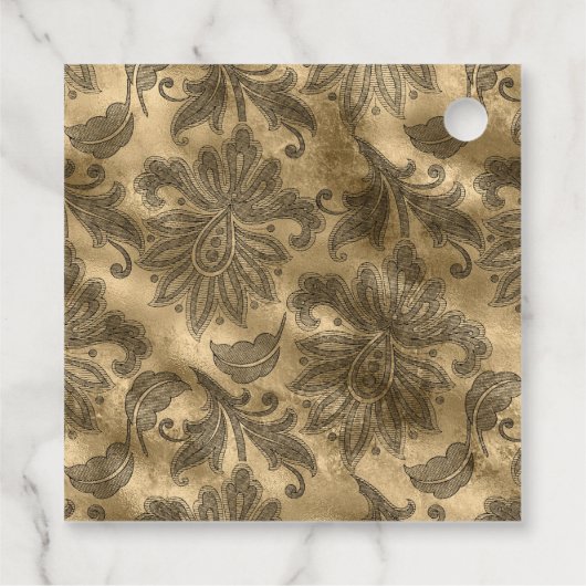 Black and Gold Glam Geschenkanhänger (Rückseite)