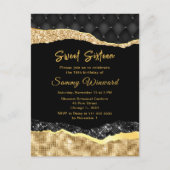 Black and Gold Glam Tränen 16 . Geburtstag Postkarte (Vorderseite)