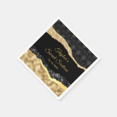 Black and Gold Glam Tränen 16 . Geburtstag Serviette (Ecke)