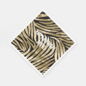 Black and Gold Glam Zebra Birthday Serviette (Ecke)