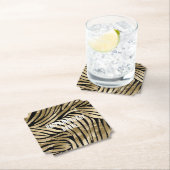 Black and Gold Glam Zebra Birthday Untersetzer (Vor Ort)