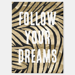 Black and Gold Glam Zebra Magnet