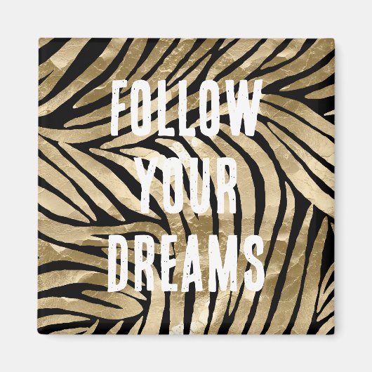 Black and Gold Glam Zebra Magnet (Vorne)