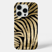 Black and Gold Glam Zebra Print Case-Mate iPhone Hülle (Rückseite)