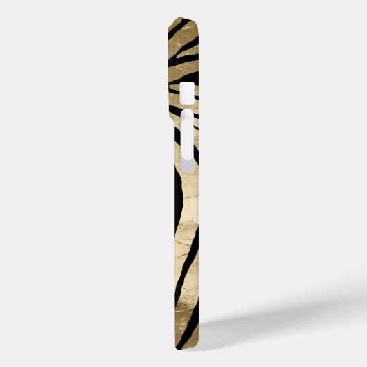 Black and Gold Glam Zebra Print Case-Mate iPhone Hülle (Rückseite / Links)