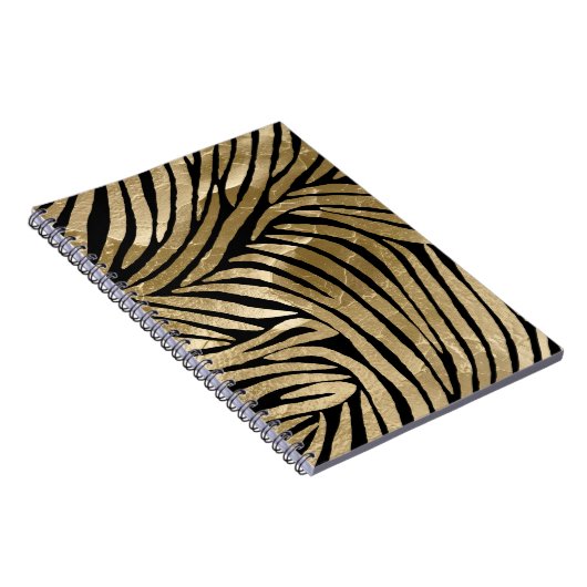 Black and Gold Glam Zebra Print Notizblock (Rechte Seite)