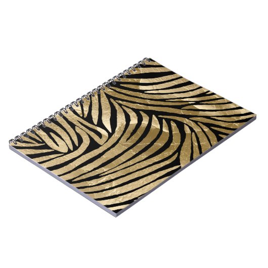 Black and Gold Glam Zebra Print Notizblock (Linke Seite)