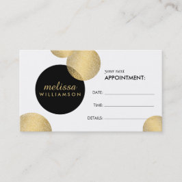Black and Gold Glamour and Beauty Appointing Card Terminkarte