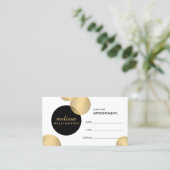 Black and Gold Glamour and Beauty Appointing Card Terminkarte (Stehend Vorderseite)
