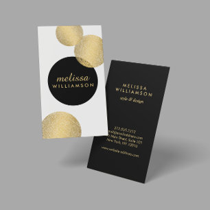 Black and Gold Glamour and Beauty Business Card Visitenkarte