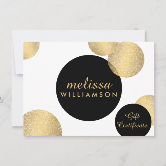 Black and Gold Glamour and Beauty Gift Certificate (Vorderseite)