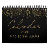 Black and Gold Glitter Elegant Modern Script 2026 Kalender (Titelbild)