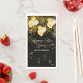 Black and Gold Glitter New Year's Eve Party  Serviette (Beispiel)