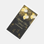 Black and Gold Glitter New Year's Eve Party  Serviette (Ecke)