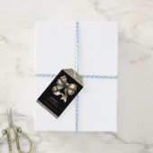 Black and Gold Glittered Bow Christmas Geschenkanhänger (Mit Garn)