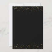 Black and Gold Glitzer 50. Hochzeit Einladung (Rückseite)