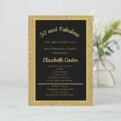Black and Gold Glitzer 50 und fabelhafter Geburtst (Stehend Vorderseite)