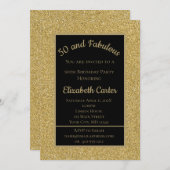 Black and Gold Glitzer 50 und fabelhafter Geburtst (Vorne/Hinten)