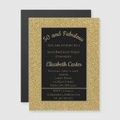Black and Gold Glitzer 50 und fabelhafter Geburtst Magnetkarte (Vorne/Hinten)