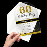 Black and Gold Glitzer 60. Geburtstagsparty Acryleinladungen<br><div class="desc">Feiern Sie mit unserem Black and Gold Glitzer 60. Geburtstag feierlich einen Meilenstein im Stil. Dieses elegante Design besticht durch goldene Glitzer-Akzente für eine Touch Glamour und ist somit die ideale Wahl für ein anspruchsvolles 60-jähriges Jubiläum. Passen Sie Ihre eigene Einladung an, das Set für ein denkwürdiges 60. Party zu...</div>