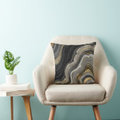 Black and Gold Glitzer Agate Abstrakt Kissen (Stuhl )