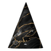 Black and Gold Glitzer Agate Abstrakt Partyhütchen (Links)