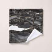 Black and Gold Glitzer Agate Badhandtuch Set (Waschlappen)