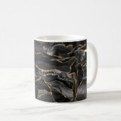 Black and Gold Glitzer Agate Kaffeetasse (VorderseiteRechts)