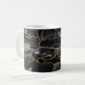 Black and Gold Glitzer Agate Kaffeetasse (Vorderseite Links)