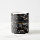 Black and Gold Glitzer Agate Kaffeetasse (Mittel)
