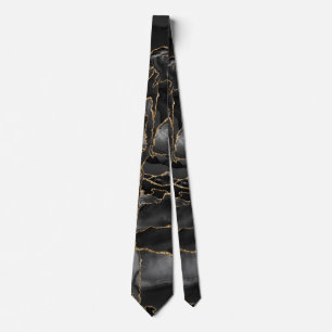 Black and Gold Glitzer Agate Krawatte