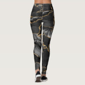 Black and Gold Glitzer Agate Leggings (Rückseite)