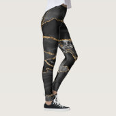Black and Gold Glitzer Agate Leggings (Rechts)