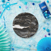 Black and Gold Glitzer Agate Pappteller (Party)