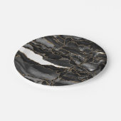 Black and Gold Glitzer Agate Pappteller (Schrägansicht)