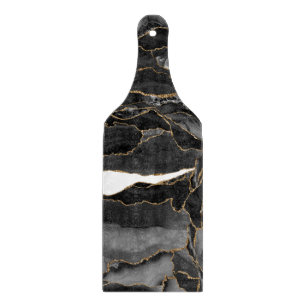 Black and Gold Glitzer Agate Schneidebrett