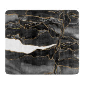 Black and Gold Glitzer Agate Schneidebrett (Vorderseite)